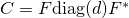 C=Fmathrm{diag}(d)F^*